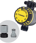 Mechanical Outdoor Timer For Irrigation With Auto Shutoff After Set Run Time showing manual on-off dial and connectors