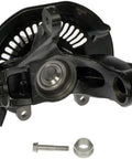 Front Driver Side Loaded Steering Knuckle For Select Honda Models Prepressed Assembly with wheel bearing visible.