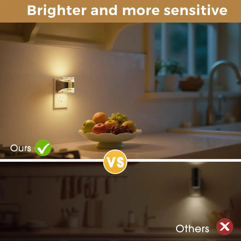 Chill Vibes Led Night Light Plug In Wall With Adjustable Color Temp illuminates kitchen, showcasing a classy bubble glass design.