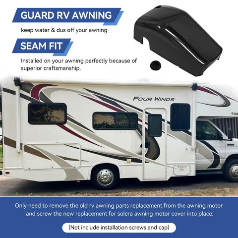 Right Side RV Awning Motor Cover 643922 For Camper Awnings And Drive Head End Caps Replacement Front End Cap black ABS