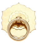Antique Brass Ring Pulls For Cabinets And Doors Hexagon Flower Design Drawer Handles