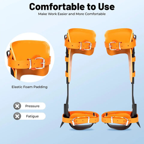 Tree Climbing Spikes With Adjustable Steel Climber Gaffs And Multi Functional Belt shown with foam padding detail