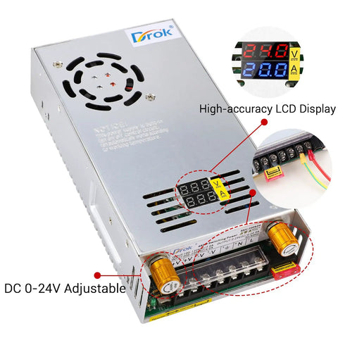 AC To DC Buck Power Supply 110V 220V Input Adjustable 0 To 24V Output Up To 20A Beefy 480W Regulated Converter
