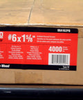 Pro Grade Collated Drywall To Wood Screws 6 X 1 5/8 Inch Auto Feed Compatible Power Tool Fasteners Bulk 4000 Pack on packaging