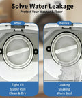 Before and after washer drain pump seal comparison showing leak fix with Two Pack Washer Drain Pump Gasket And Seal Ring Set For Washer Replacement Plug Seal For WH11X34741 WH11X29539 WH23X38617 WH23X10027 WH23X10029 Fits GFW450 GFQ14 Series Washer Models Leak Proof High Sealing Performance And Easy Install