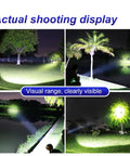 Coon Hunting Lights Ultra Bright LED Headlamp illuminating trees and pond at night, showcasing long throw and dual brightness modes.