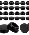 Heavy Duty Rubber Chair Leg Caps For Wrought Iron Patio Furniture 1.25 Inch Inner Fit Anti Slip Floor Protectors, 24 Pack, black caps close-up