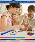 Family assembling Double Dutch Jump Rope Set 16.4 Ft 2 Pack With Beaded Plastic DIY Segmented Rope on table