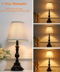 Sleek Black Table Lamps Set of 2 For Living Room And Bedroom Touch Control Nightstand Lamps With 3 Way Dimmable LED at different settings