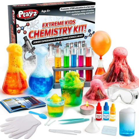 Epic Chemistry Set With 52 Hands On Experiments For Kids Aged 8 To 12 Volcano Lab Project Epic Foaming Reactions Kit