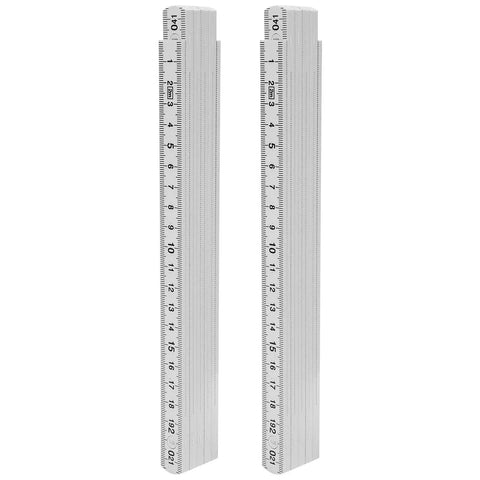 Heavy Duty Folding Carpenter Ruler Pair Offering Two Meter Straight Shooting Layout Measurements Lightweight Compact Abs Measure Stick.