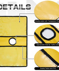 Details of Set Of 12 Yellow Traffic Cone Sleeves With Pockets For Caution Notes And Signs showing fabric, pocket, and hole features