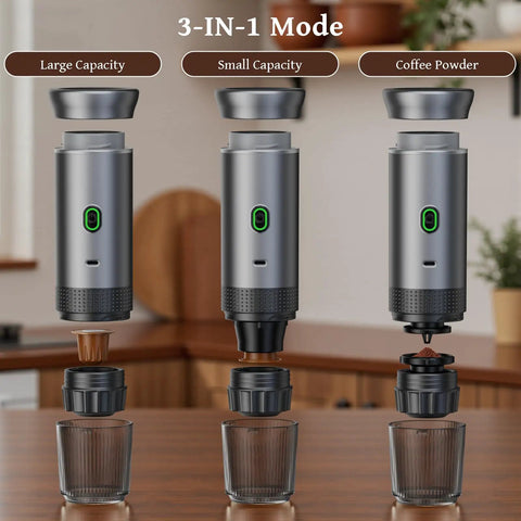 Grab And Go Portable Espresso Machine For Travel And Outdoors 20 Bar Extraction Self Heating With USB C 3 In 1 Brew System