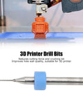 10 Piece Pro Grade Tungsten Carbide Micro Drill Bits Set for PCB SMT CNC Projects showing drill and 3D printer nozzle cleaning