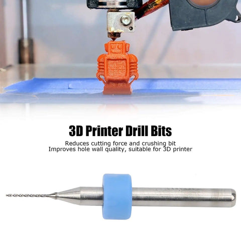 10 Piece Pro Grade Tungsten Carbide Micro Drill Bits Set for PCB SMT CNC Projects showing drill and 3D printer nozzle cleaning