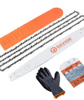 20 Inch Chainsaw Bar And Chain Combo With 3/8 Pitch And.050 Gauge, 72 Drive Links, gloves, bar cover, for Rancher 455/460