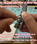 Eyeglass Frame Adjustment Kit With 3 In 1 Screwdriver Tool being used to adjust temple arms in close-up view.