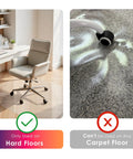 Clear Chair Mat For Hardwood Floors 30 By 48 Inches, Transparent Floor Protector for wood and tile, no gripper, shown with office chair
