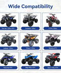Compatibility chart for PZ20 Carburetor Kit For 125cc 110cc Chinese ATVs And Go Karts, shows models like Tao Tao, Coolster, Kazuma.