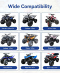 Image showing various ATVs compatible with All In One ATV Wiring Harness Kit For 50cc To 125cc Chinese Quads Plug And Play.