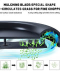Illustration of YTH22V46 46 Inch Mulching Replacement Mower Blades for Husqvarna with five-star mounting and grass chopping effect.