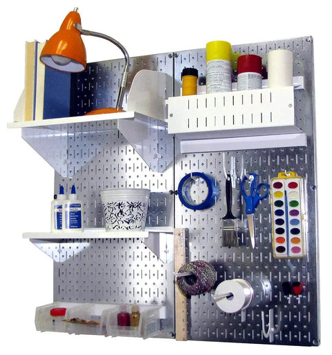 Galvanized Steel Pegboard Pack For Garage And Workshop Tough As Nails Pegboard Panels Ten Times Stronger Than Ordinary Pegboard 32 Inch Tall By 16 Inch Wide Ready For Slotted Hooks Shelves And Brackets On Concrete Walls