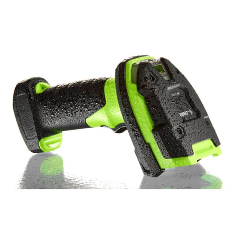 Cordless Ultra Rugged Barcode Scanner Kit With USB, Cradle And Power, Standard Range 1D 2D Imager in industrial green.