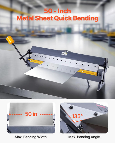 No Nonsense Box And Pan Brake Delivers 50 Inch Sheet Metal Bending Power Handles 16 Gauge Mild Steel Like A Champ Adjusts Cleanly From 0 To 135 Degrees Rugged Aluminum Frame Sets Up Quickly For Serious Shop Fabrication Projects