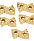10 Pieces WNMG 432 And WNMG0804 CNC Carbide Inserts in gold tone, triangular shape, high density coated finish for lathe milling