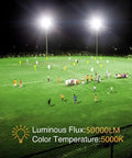 Stadium lit by Beast Bright 400W LED Stadium Flood Lights For Outdoor Sports Fields And Courts, 50000 Lumen, 5000K, IP66.