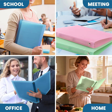 8 Pack 1 Inch 3 Ring Binders Set With 2 Pack Single Hole Punch And 120 Sticky Index Tabs colorful use in office and home
