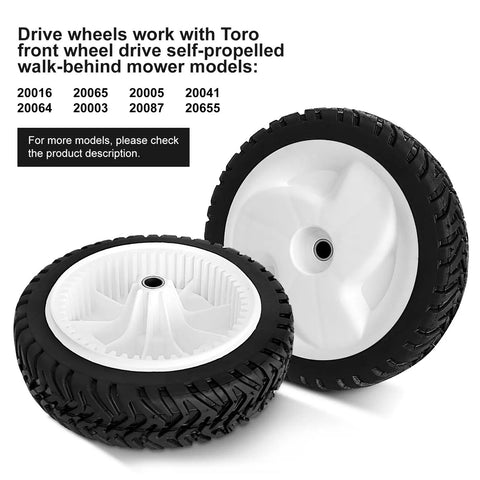 8 Inch Front Drive Wheel Set for Toro 22 Inch Recycler Self Propelled Mowers Fits 20001 Through 20111 and GTS 6.5HP 2 Pack