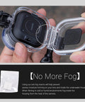 Waterproof Dive Case For Go Ultra Thumb Camera, 164ft/50m Underwater Housing opened showing anti-fog inserts.