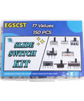 Plastic storage box for 150Pcs Mini Micro Slide Switch Kit With 17 Value Types 2Pin 3Pin 4Pin DIP Toggle Switches