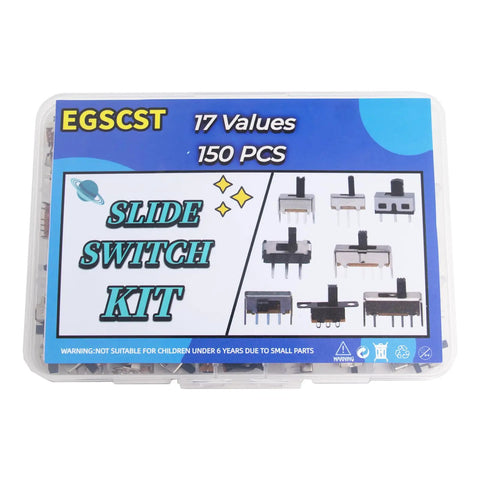 Plastic storage box for 150Pcs Mini Micro Slide Switch Kit With 17 Value Types 2Pin 3Pin 4Pin DIP Toggle Switches