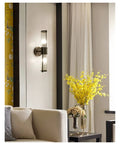 Modern Black Wall Sconces Bring A Smooth Chill Vibe With Classic Glass Shades Perfect For Bedroom Bedside Living Room Or Hallway Decor Glare Free Minimalist Indoor Lighting Solid Build Zero Hassle Setup sleek black wall sconce with glass shade illuminating a stylish living room.