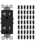 Decorative Receptacle Outlet, Tamper Resistant Decorator Wall Outlet, 20 Amp 125 Volt Grounding, UL Listed, Black 50 Pack