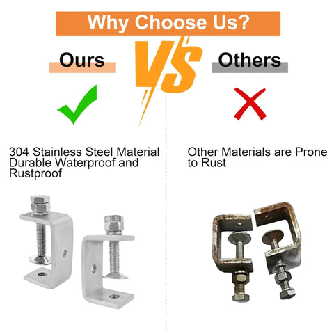 Comparison of Stainless Steel C Clamps 20mm Mini Tiger Clamps For Woodworking Set Of 16 with others showing rust resistance