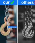 Side by side comparison of Ten Pack Five Sixteenth Inch Forged Steel Clevis Slip Hooks With Safety Latch and other hooks
