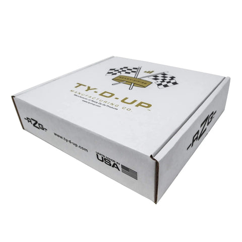 Packaging of Magnetic Base Cable Tie Organizer With 250 Zip Ties And Cutter, showing TY-D-Up Manufacturing Co. branding.