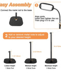 Step-by-step assembly for Upgraded 30X And 10X Floor Magnifying Glass With Light And Stand Hands Free 3 In 1 Magnifying Lamp.