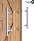 12 Inch Stainless Steel Double Sided Push Pull Door Handle H Shape Brushed Finish For Glass Doors And Wooden Doors 2 Pack