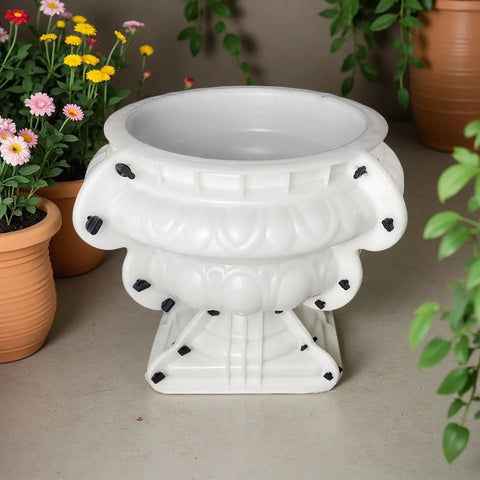 Extra Large Concrete Pot Molds With Drainage Holes Beefy Heavy Duty Approximately 20 Inch Square Giant Planter Mold in garden