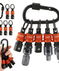 Half Inch Socket Holder Keychain 5 Pack With Heavy Duty Quick Release Clip And Locking Mechanism For Mechanics Linemen