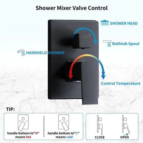 Top Shelf Matte Black Shower Faucet Set With Solid Brass Valve And Heavy Duty 304 Stainless Steel Tub Spout Rock Solid Rust Free Bathroom Hardware Upgrade