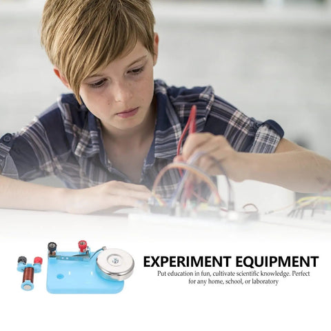 Child using Hands On Electric Bell Lab Kit With Electromagnet And Relay For Real World Electricity Lessons Classroom Science Experiments And STEM Education Tools Now