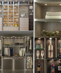 Luxury closet with lighting showcasing LED PAR16 Spotlight Bulbs 5W Dimmable, 50W Halogen Replacement, 120V, short neck for cabinets.