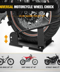 Heavy Duty Motorcycle Wheel Chock With 1800 Lbs Capacity Front Wheel Stand For 15 To 21 Inch Wheels Adjustable Holes