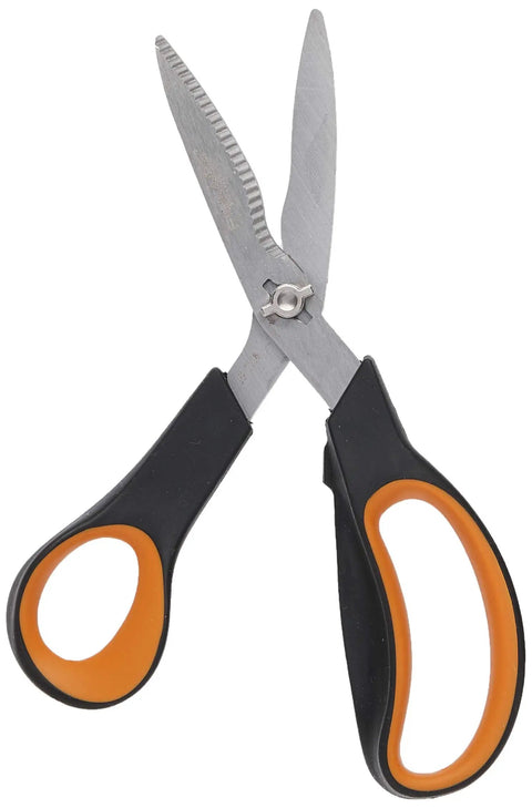 Soft Grip Garden Shear With Serrated Stainless Steel Blades Detachable Design Lightweight Yard Tool in open position