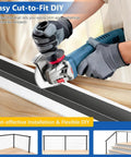 Tough As Nails 8 Foot Marine Grade Stainless Steel Black Handrail For Cable Railing Systems being cut for DIY projects.
